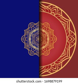 Ethnic Mandala ornament. Templates with floral frame. Vector illustration for congratulation or invitation. 