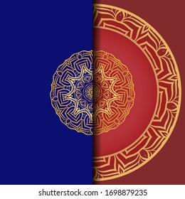 Ethnic Mandala ornament. Templates with floral frame. Vector illustration for congratulation or invitation. 