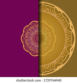 Ethnic Mandala ornament. Templates with floral frame. Vector illustration for congratulation or invitation. 