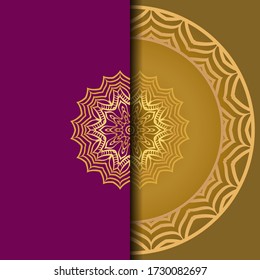 Ethnic Mandala ornament. Templates with floral frame. Vector illustration for congratulation or invitation. 