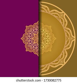 Ethnic Mandala ornament. Templates with floral frame. Vector illustration for congratulation or invitation. 