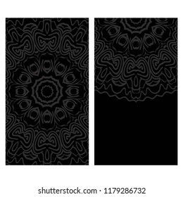 Ethnic Mandala ornament. Templates with mandalas. Vector illustration for congratulation or invitation. The front and rear side.
