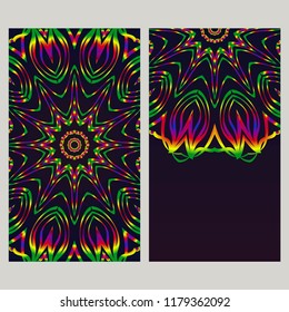 Ethnic Mandala ornament. Templates with mandalas. Vector illustration for congratulation or invitation. The front and rear side.