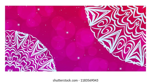 Ethnic Mandala ornament. Templates with mandalas. Vector illustration for congratulation or invitation Diwali festival greeting card