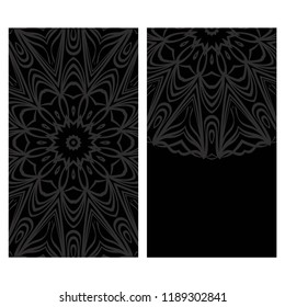 Ethnic Mandala ornament. Templates with mandalas. Vector illustration for congratulation or invitation. The front and rear side.