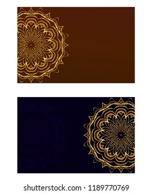 Ethnic Mandala ornament. Templates with mandalas. Vector illustration for congratulation or invitation. The front and rear side.