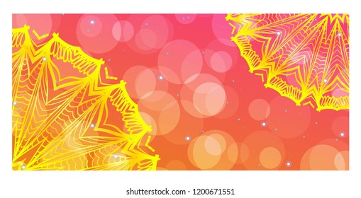 Ethnic Mandala ornament. Templates with mandalas. Vector illustration for congratulation or invitation Diwali festival greeting card