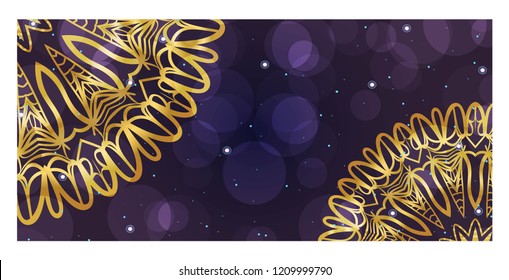 Ethnic Mandala ornament. Templates with mandalas. Vector illustration for congratulation or invitation Diwali festival greeting card