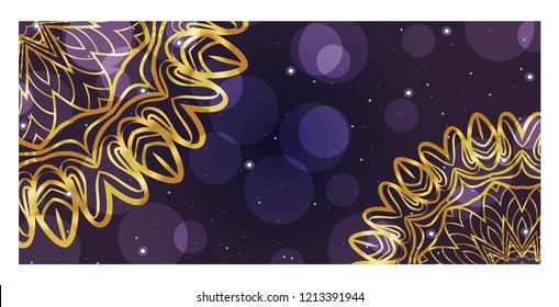 Ethnic Mandala ornament. Templates with mandalas. Vector illustration for congratulation or invitation Diwali festival greeting card