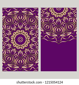 Ethnic Mandala ornament. Templates with mandalas. Vector illustration for congratulation or invitation. The front and rear side