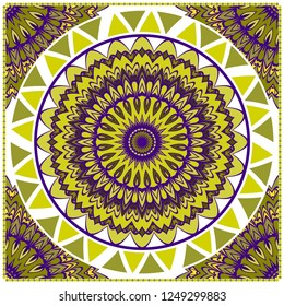Ethnic Mandala Ornament. Templates With Mandalas. Vector Illustration For Congratulation Or Invitation