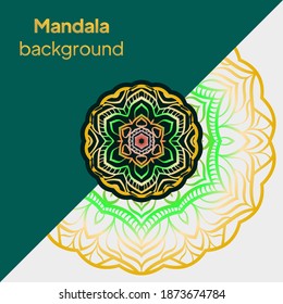 Ethnic Mandala ornament. Templates with mandalas. Vector illustration for congratulation or invitation.