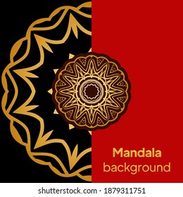 Ethnic Mandala ornament. Templates with mandalas. Vector illustration for congratulation or invitation.