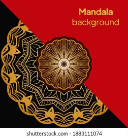 Ethnic Mandala ornament. Templates with mandalas. Vector illustration for congratulation or invitation.