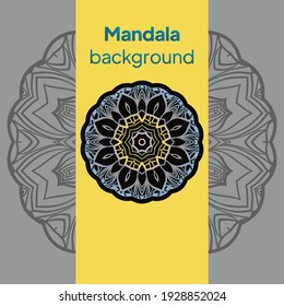 Ethnic Mandala ornament. Templates with mandalas. Vector illustration for congratulation or invitation.