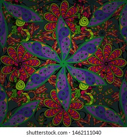Ethnic Mandala ornament. Vector Henna tattoo style. Can be used for textile, greeting card, coloring book, phone case print. Indian floral paisley medallion pattern.