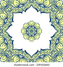 Ethnic mandala ornament. Vector illustration.