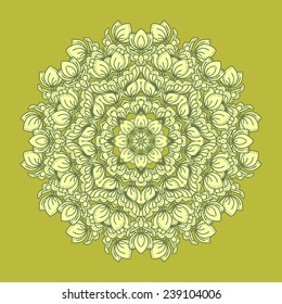 Ethnic mandala ornament. Vector illustration.