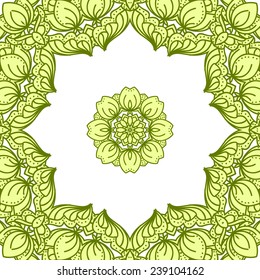 Ethnic mandala ornament. Vector illustration.