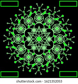 Ethnic mandala ornament.vintage decorative elements.vector illustration