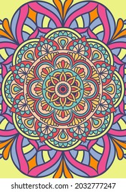 Patrón De Ornamento De Ronda De Mandala Étnica Con Fondo Vector De Mandala Colorido, Patrón Decorativo