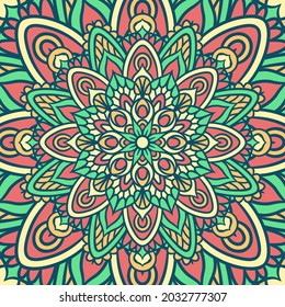 Ethnic Mandala Round Ornament Pattern With Colorful, Mandala Vector Background, Decorative Pattern