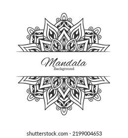 Ethnic Mandala Round Ornament Pattern With Text Space in White Background