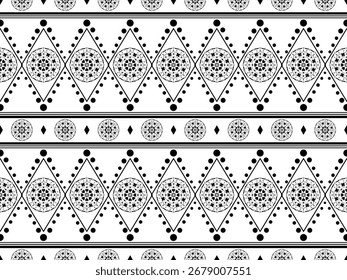 Patrón inconsútil étnico del mandala, estilo árabe y tribal, patrón de la tela