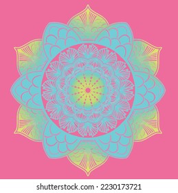 Ethnic mandalas with colorful ornaments