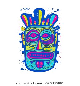 ethnic mask abstract colorfull illustration vector