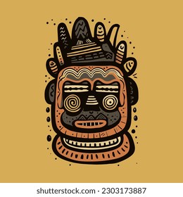 ethnic mask abstract illustration vector
