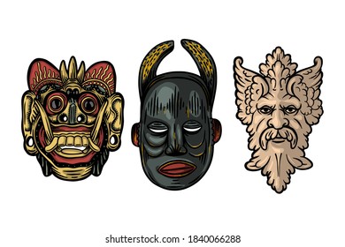 Ethnic mask Vector illustration - Hand drawn