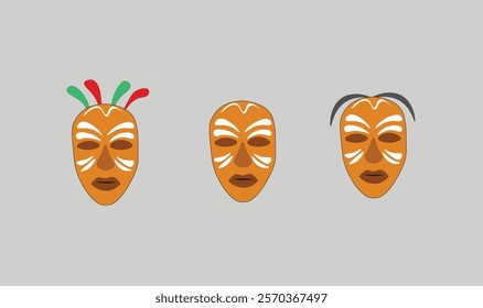 Ethnic masks set in Vector illustration for use.