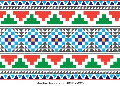 Ethnic Mayan Aztec vector seamless pattern, tribal ethnic motifs geometric vector background