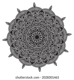 ethnic meditation relax mandala art design with floral ornamental repeat decorative background illustration