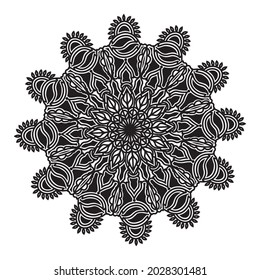 ethnic meditation relax mandala art design with floral ornamental repeat decorative background illustration