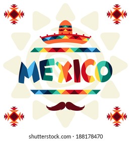 Ethnic mexican background design in native style.