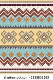 Ethnic mexican blanket, rug seamless vector pattern. Colorful carpet ornament. Tribal, aztec colorful background. Cinco de Mayo design concept. Southwestern decor style.