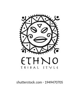 Ethnic mexican decor. Handmade background for your design. Tribal tatto element