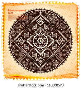 Ethnic Mexican Ornament with vintage background