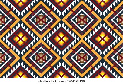 Ethnic monochrome seamless pattern. Background with Aztec geometric patterns. Print with a tribal theme. Fabric from the Navajo people. Abstract wallpaper in a modern style. Illustration in vector