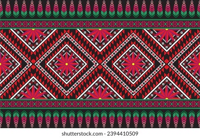 Ethnic monochrome seamless pattern. Background with Aztec geometric patterns. Print with a tribal theme. Fabric from the Navajo people. Abstract wallpaper in a modern style. Illustration in vector for