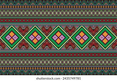 Ethnic monochrome seamless pattern. Background with Aztec geometric patterns. Print with a tribal theme. Fabric from the Navajo people. Abstract wallpaper in a modern style. Illustration in vector 