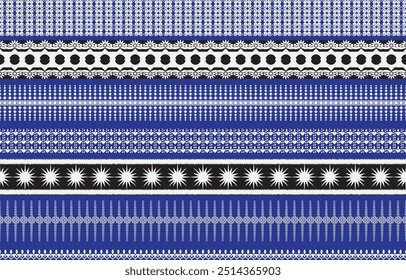 Patrón monocromo étnico sin fisuras. Fondo con patrones geométricos aztecas. Imprimir con un tema tribal. Tela del pueblo navajo. Fondo de pantalla abstracto en un estilo moderno. Ilustración en Vector para