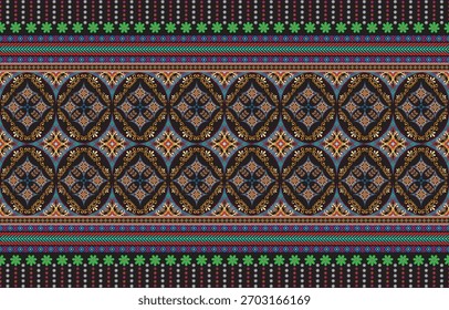 Ethnische monochrome nahtlose Muster. Hintergrund mit aztekischen geometrischen Mustern. Drucken mit einem Stammesthema. Stoff von den Navajo. Abstrakte Tapete im modernen Stil. Vektorgrafik 