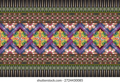 Patrón monocromo étnico sin fisuras. Fondo con patrones geométricos aztecas. Imprimir con un tema tribal. Tela del pueblo navajo. Fondo de pantalla abstracto en un estilo moderno. Ilustración en formato Vector. Diseño textil para papel.