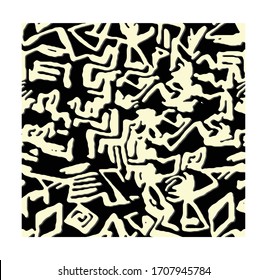 Ethnic monochrome seamless pattern. Hand-drawn background template