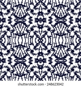 Ethnic monochrome seamless pattern. Hand-drawn background template