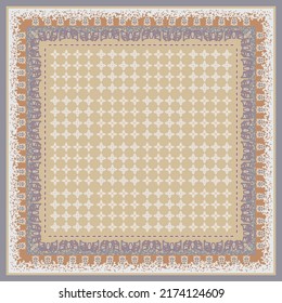 Ethnic monogram design for scarf pattern