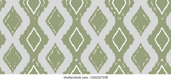 Ethnic motif handdrawn print. Paint brush strokes geometric seamless pattern. Freehand indigenous style background. Folk, tribal ornament. Artistic hand drawn geo diamond design. Abstract vector rug